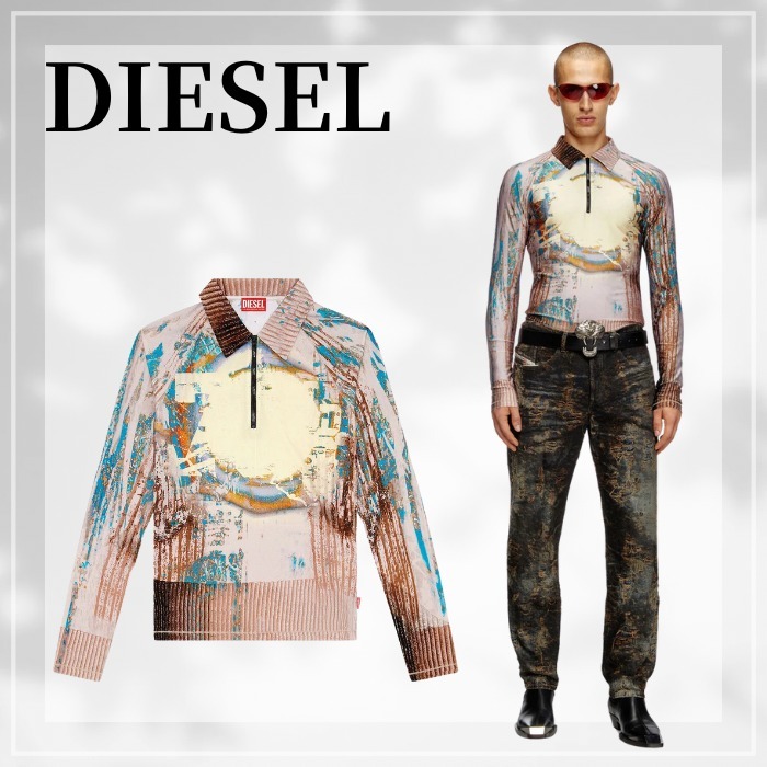 DIESEL t-theodore トロンプルイユ ド ストレッチジャージー