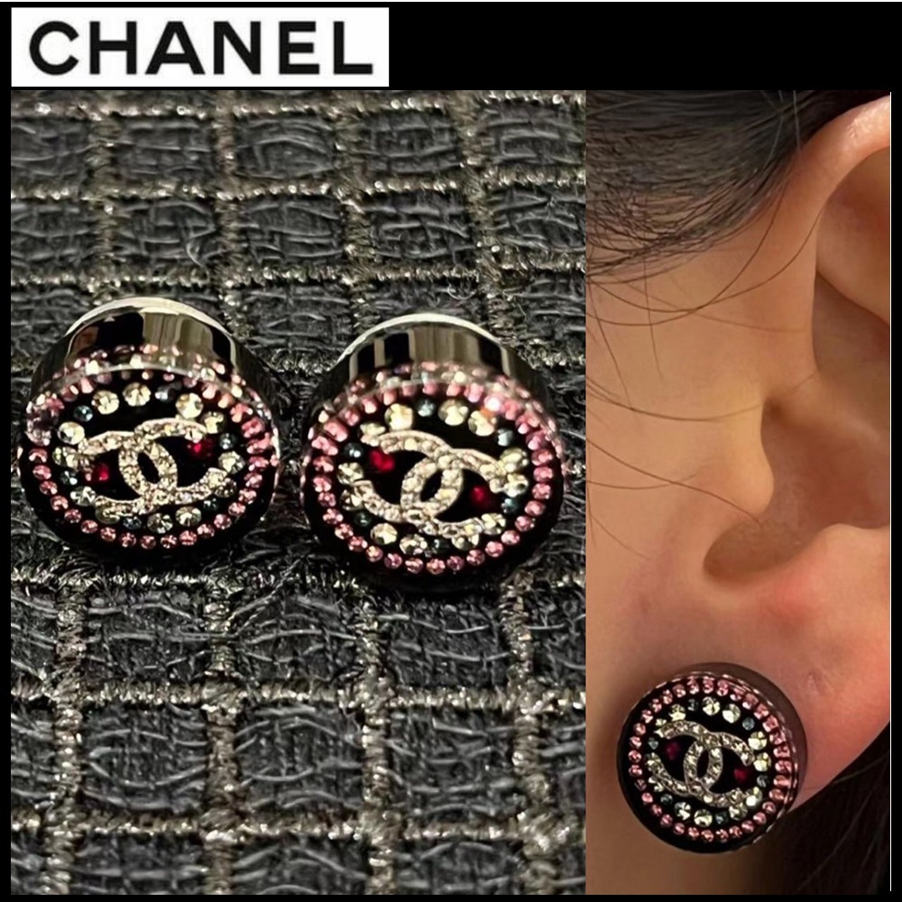 ブラック&ピンクがキュートでエレガント【CHANEL】ピアス
