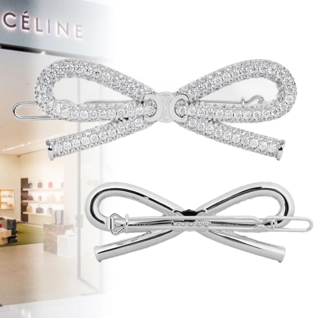 【すぐ届く/リボンデザイン♪】CELINE ヘアクリップ ギフトにも