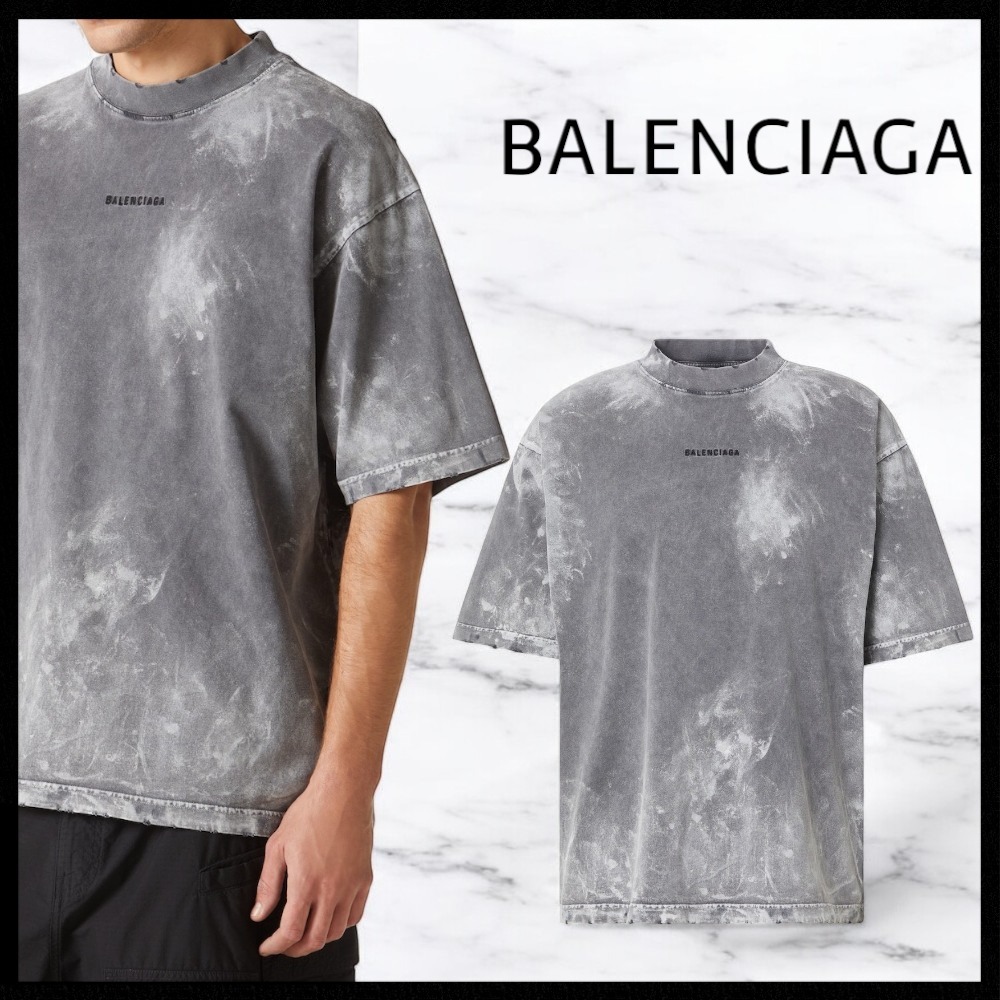 【BALENCIAGA】ダメージ加工 コットン混ジャージー Tシャツ