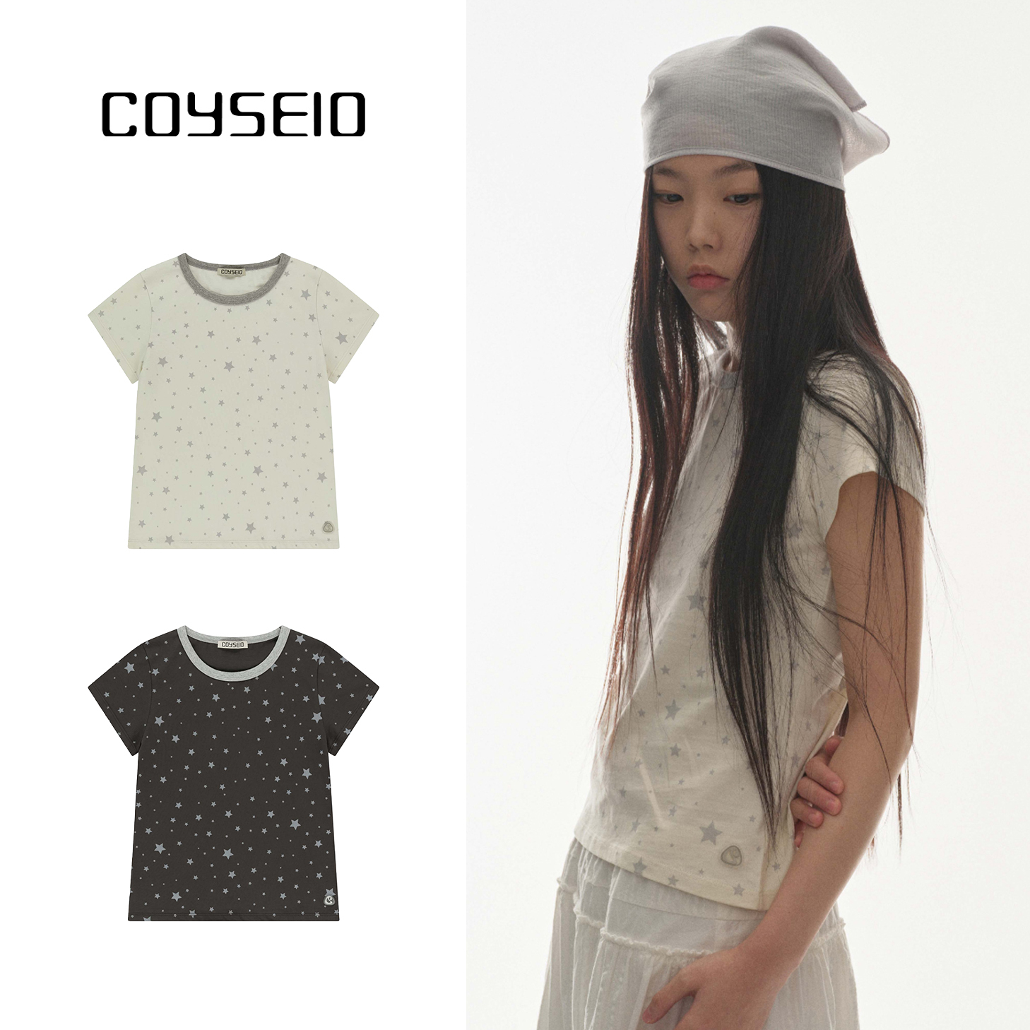 Tシャツ・カットソー COYSEIO : 25SS / MILKY STAR T-SHIRT (2COLORS)