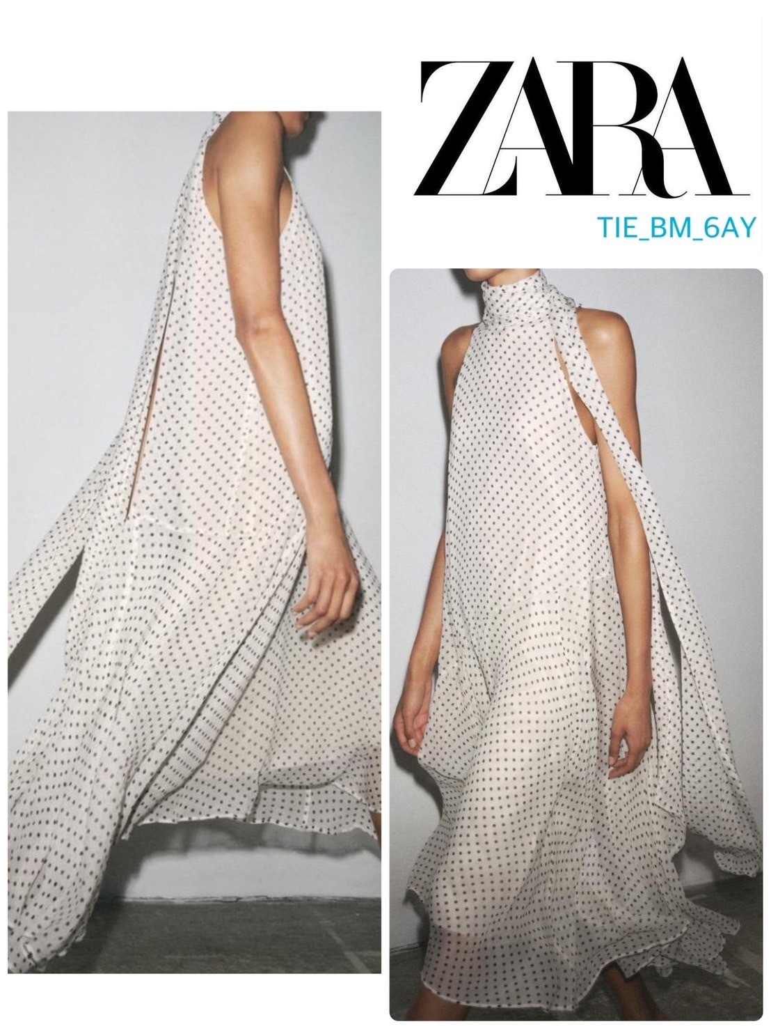 スペイン発送 ZARA ZW コレクション ポルカホルタードレス 限定