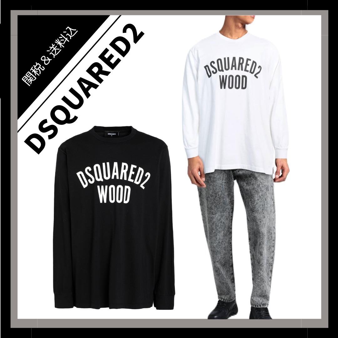 *DSQUARED2*ジャージー素材 ロゴプリント入り Tシャツ ２色展開