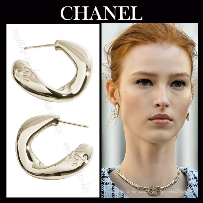 洗練デザイン☆25S【CHANEL】 シャネル フープ ピアス