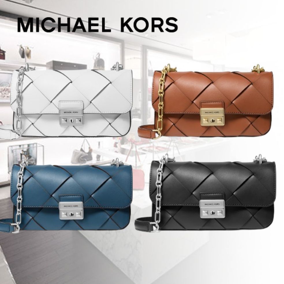 【MICHAEL KORS】TRIBECA ウーヴン レザー ショルダー スモール