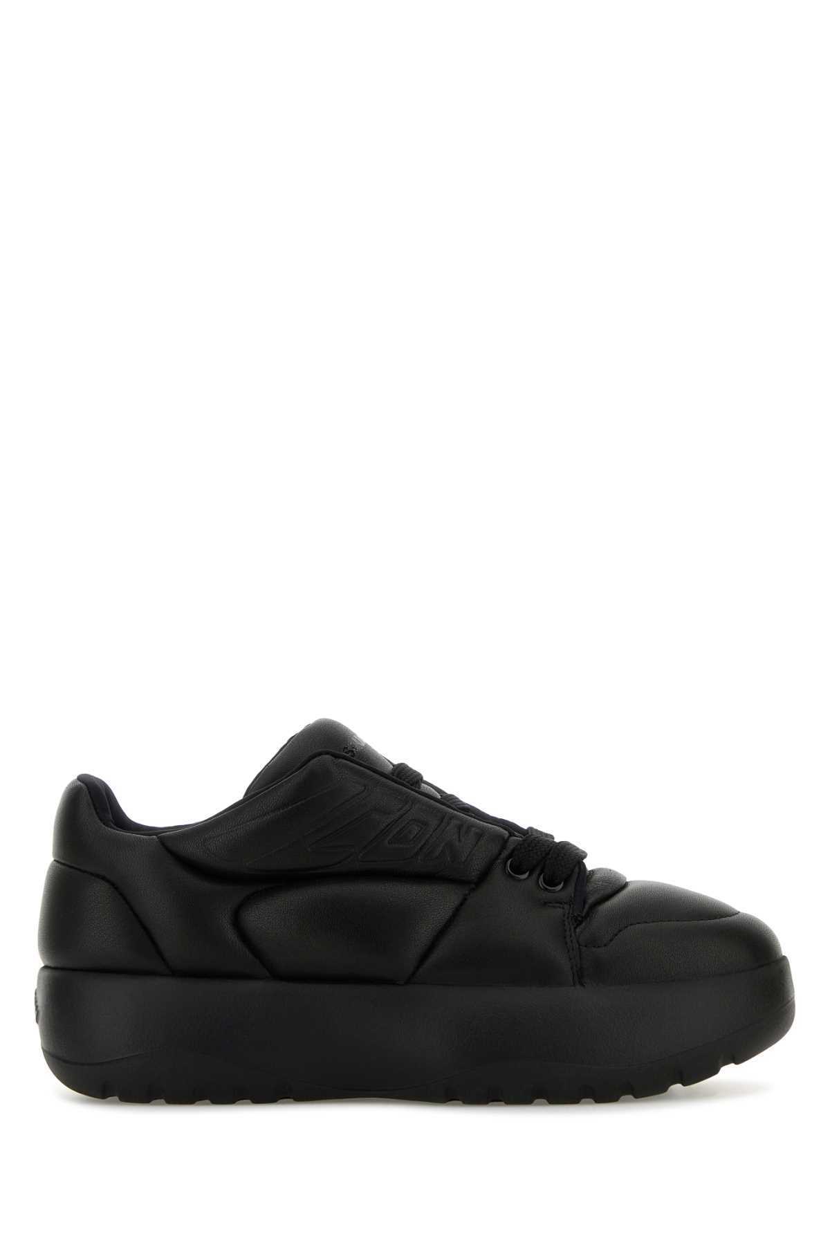 【送料&関税込】Dsquared2 Black Leather Puffer Sneakers