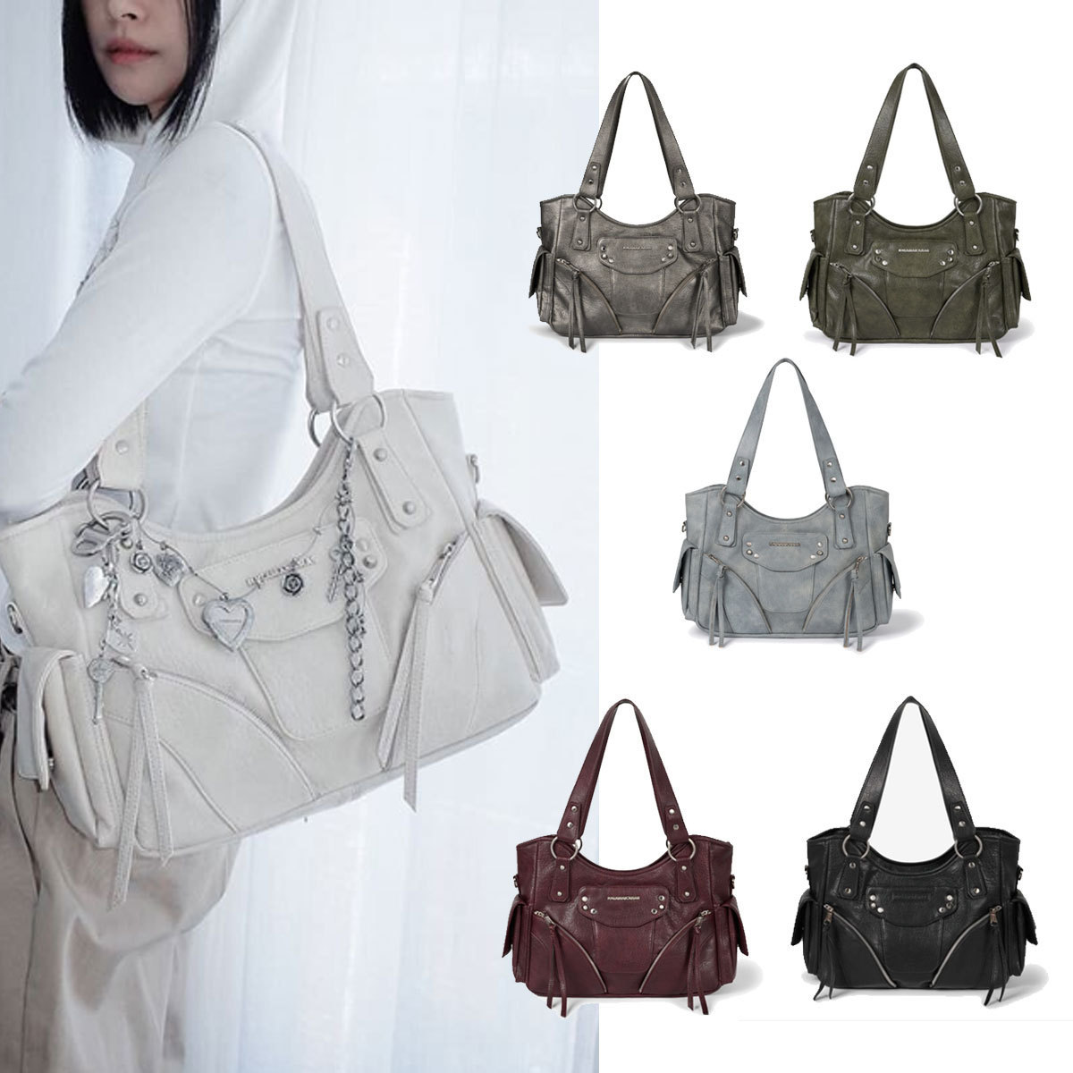 ショルダーバッグ・ポシェット IUGAMAKARAS Studded Leather Shoulder Bag 5FT852