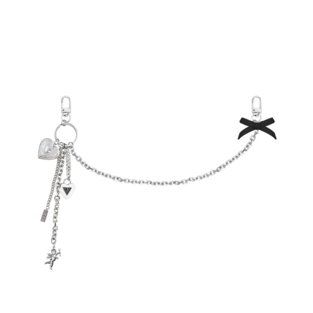 ◆VVV◆ Heart Ribbon Angel Chain Strap Keyring 24FWKR033F