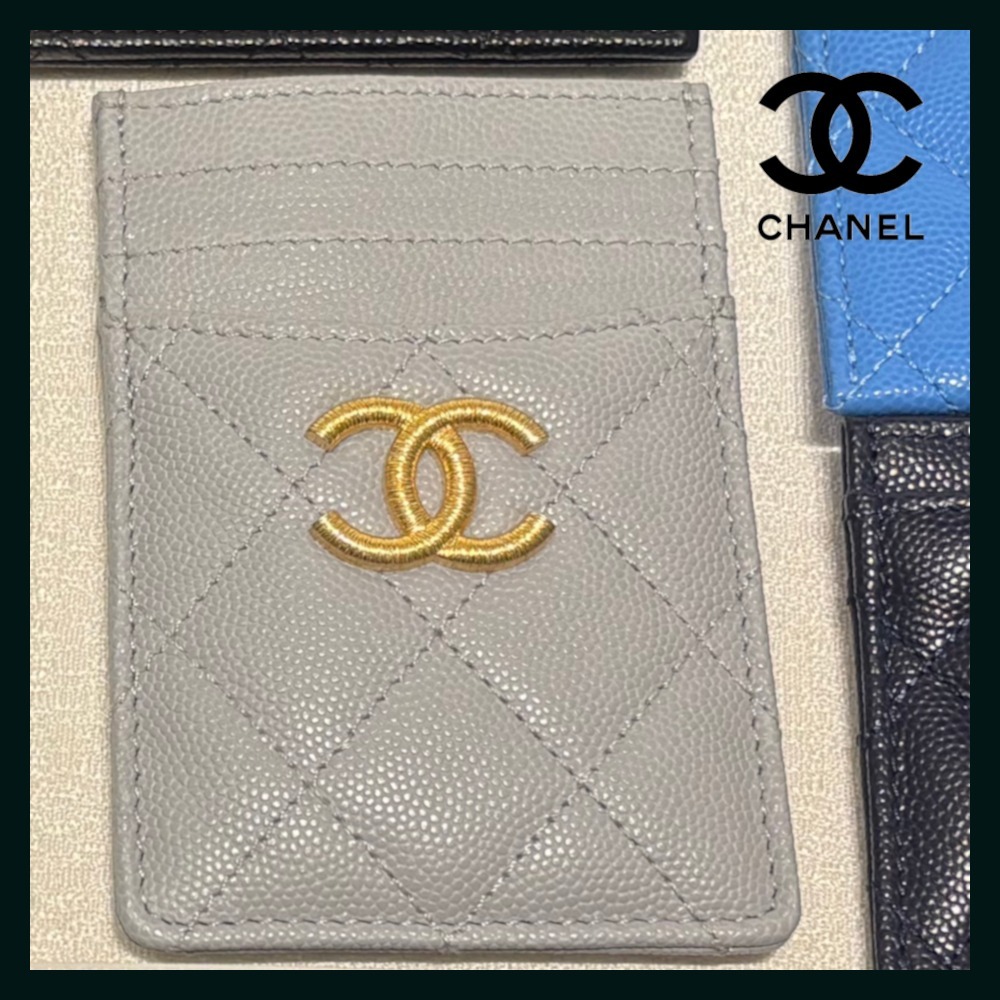 【25P 縦型★】CHANEL カードケース キャビアスキン 限定CC