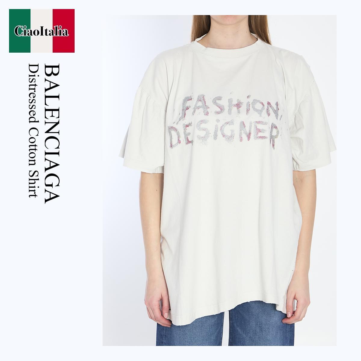 Tシャツ・カットソー Balenciaga Distressed Cotton Shirt