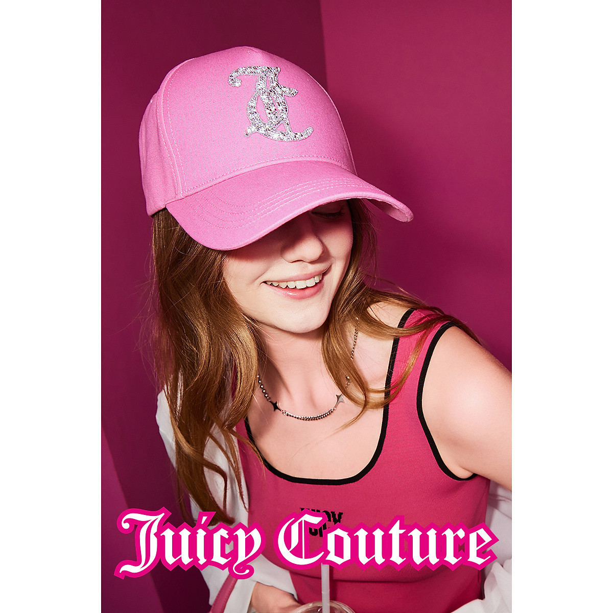 JUICY COUTURE★Rhinestone logo cap 帽子送料込み JC28