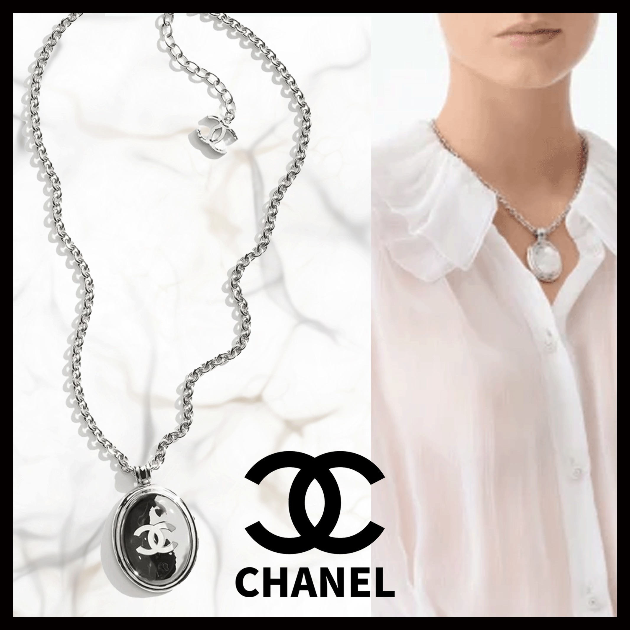 【CHANEL】抜群の存在感★CCロゴ ネックレス