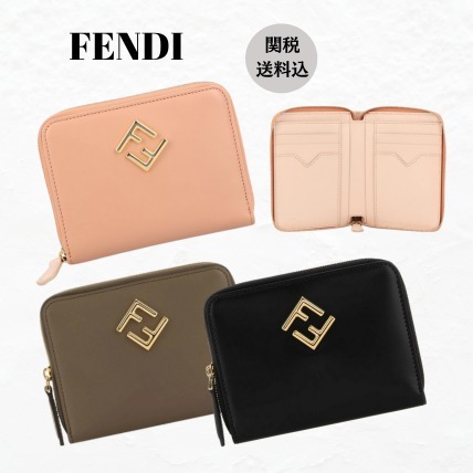 【FENDI】関税送料込  FF ダイヤモンド 二つ折り ミニ財布