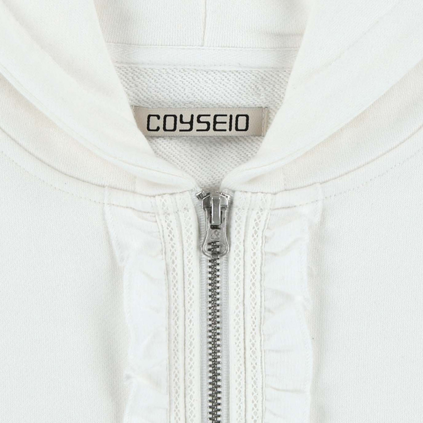 COYSEIO : 25SS / RUFFLE LACE HOOD ZIP-UP (2COLORS) (COYSEIO