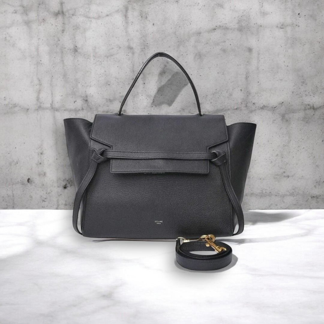 VINTAGE●CELINE●セリーヌ ラージベルトバッグ レザー
