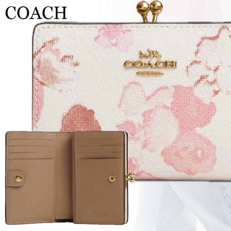 すぐ届く*COACH*キスロック ミディアム ウォレット・フローラル