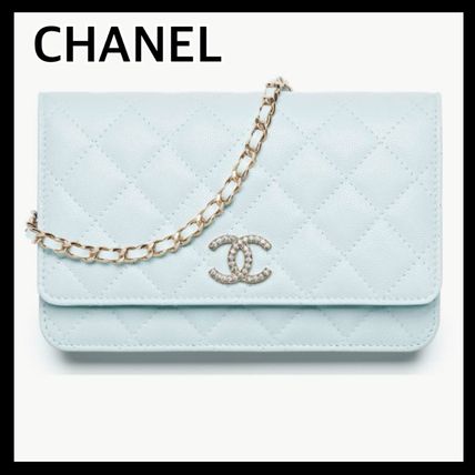 【おトク】 CHANEL ホワイト（白）系 CHAIN チェーン WALLET(シャネル 小物