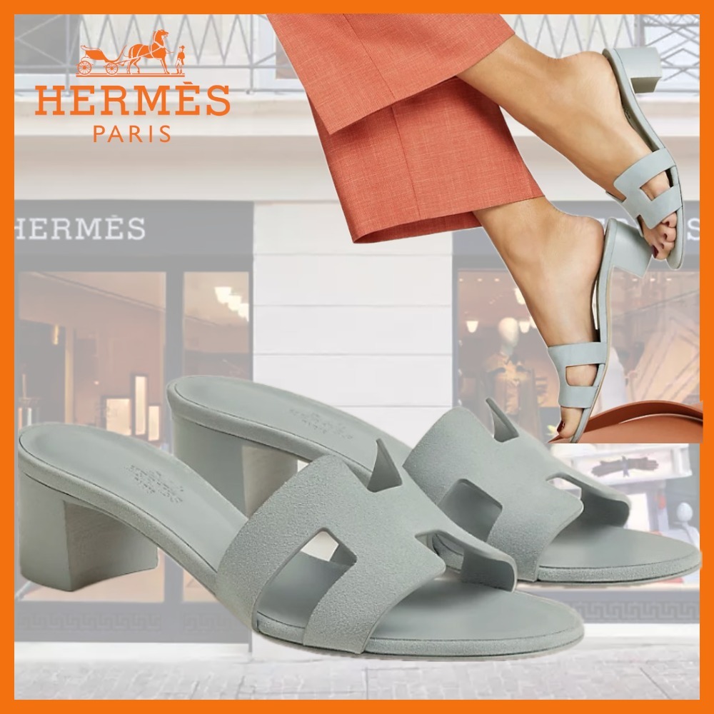 【爽やかカラーで出掛ける♪】HERMES サンダル