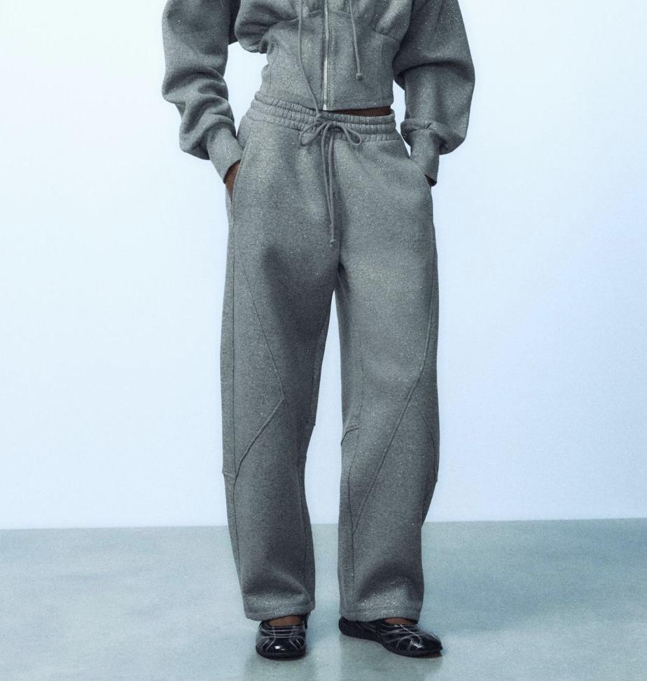 【ZARA】グリッタークロップドスウェットパンツ 1131/867/802