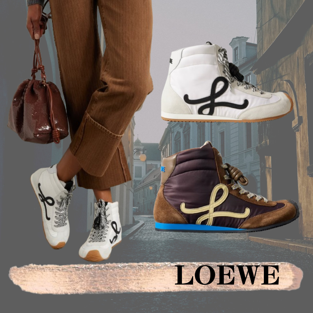 LOEWE☆関税込み☆レザーとスエードトリムのシェル スニーカー