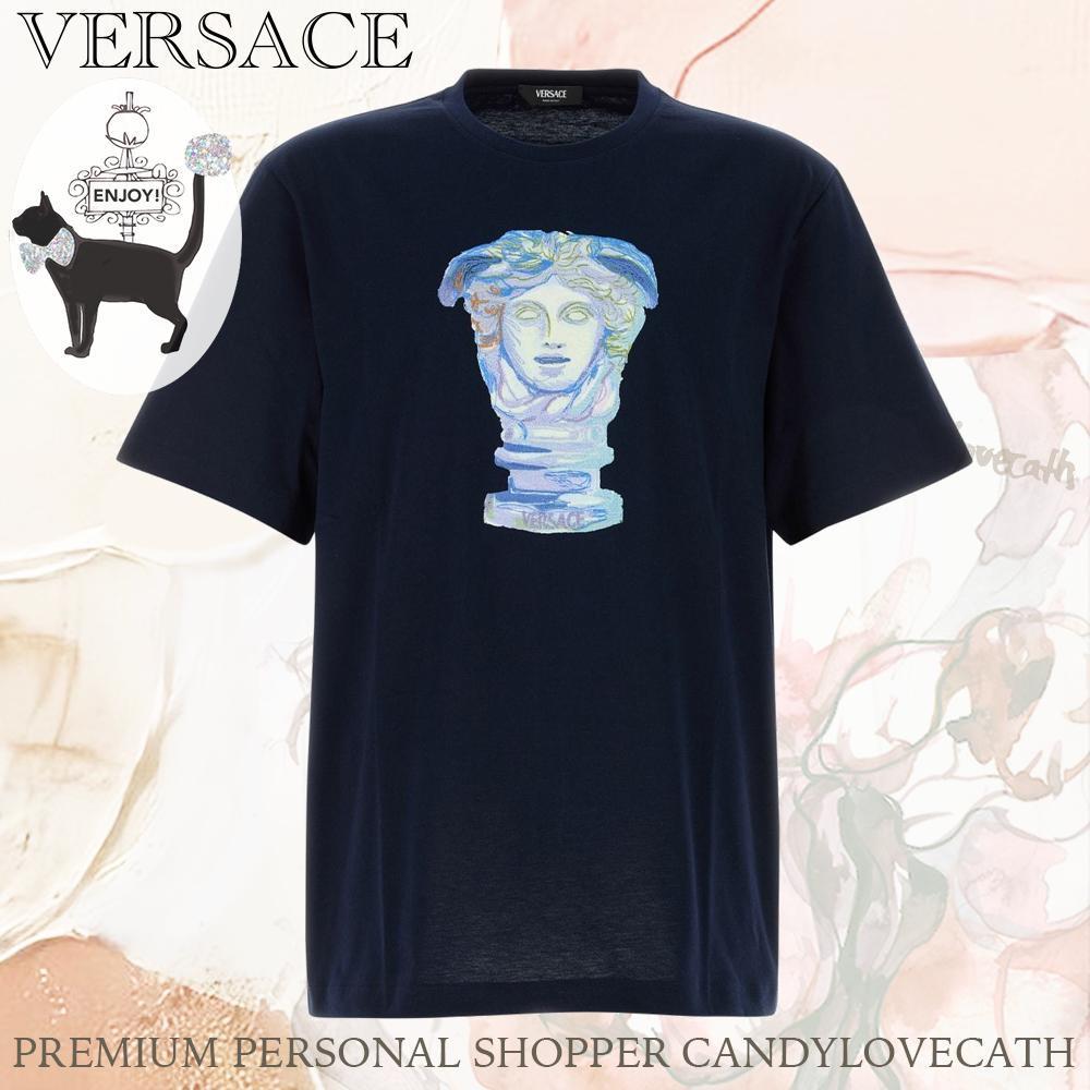 Tシャツ・カットソー VERSACE T-Shirt Compact Cotton Jersey Fabric + Medusa Gall