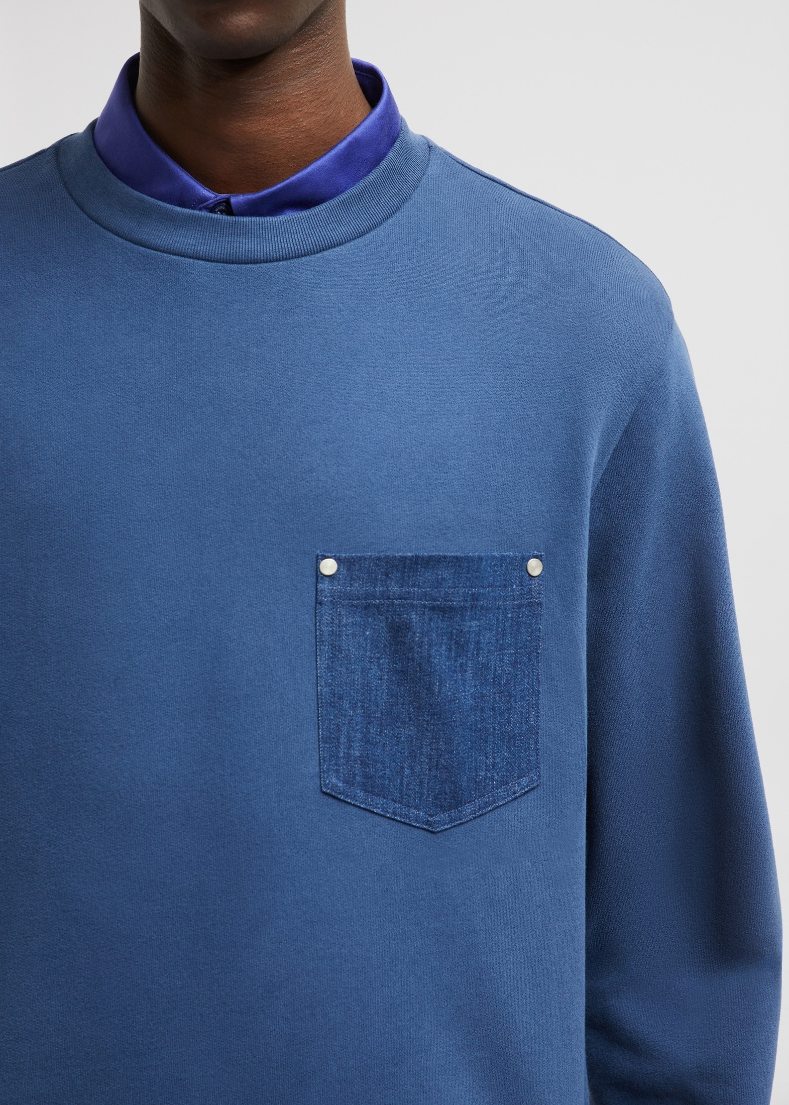 【MONCLER】COTTON DENIM SWEATSHIRT スウェット デニムポケット MONCLER】COTTON DENIM SWEATSHIRT スウェット デニムポケット