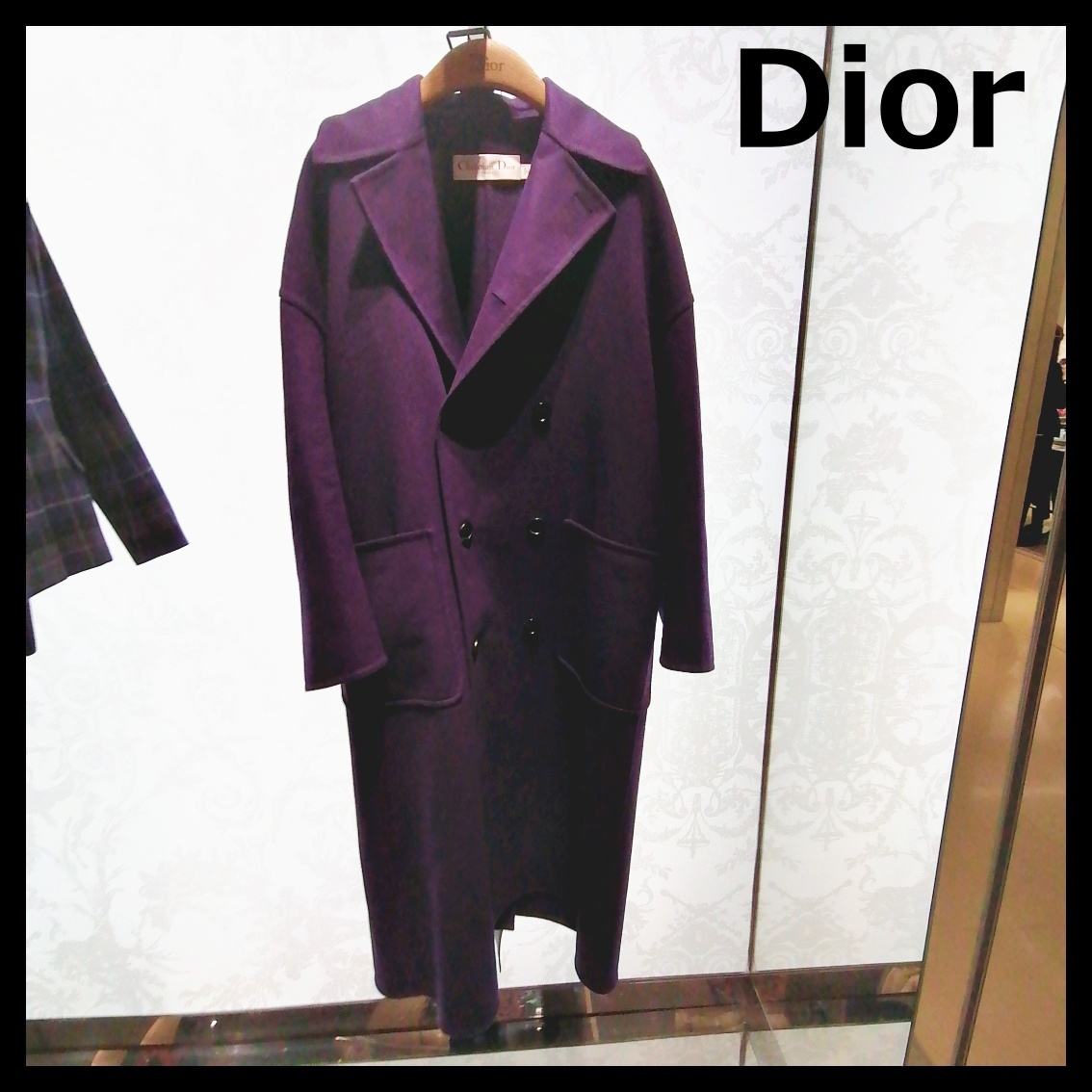 ディオール DIOR コート ダブルフェイスウール ベルト付き