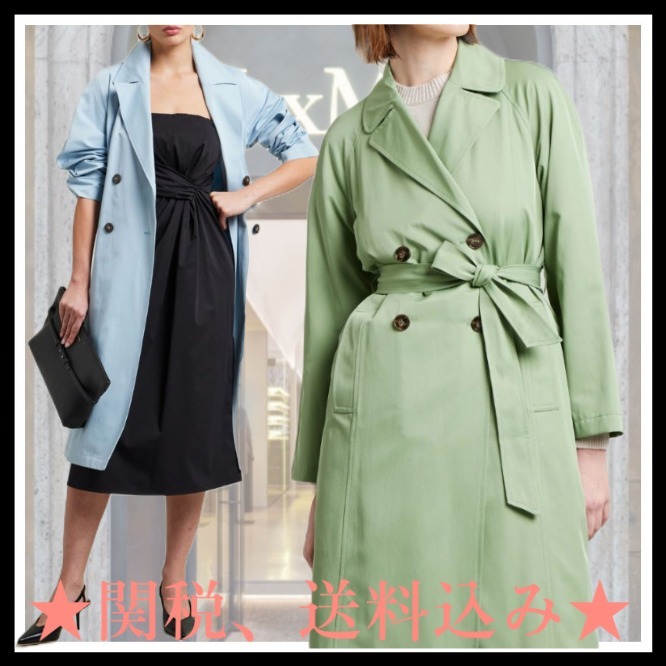 DT★Max Mara★galles コットンブレンドトレンチコート