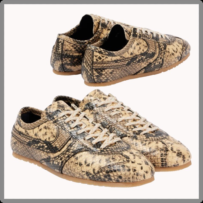 25SS◆Dries Van Noten◆スネークプリント レザースニーカー
