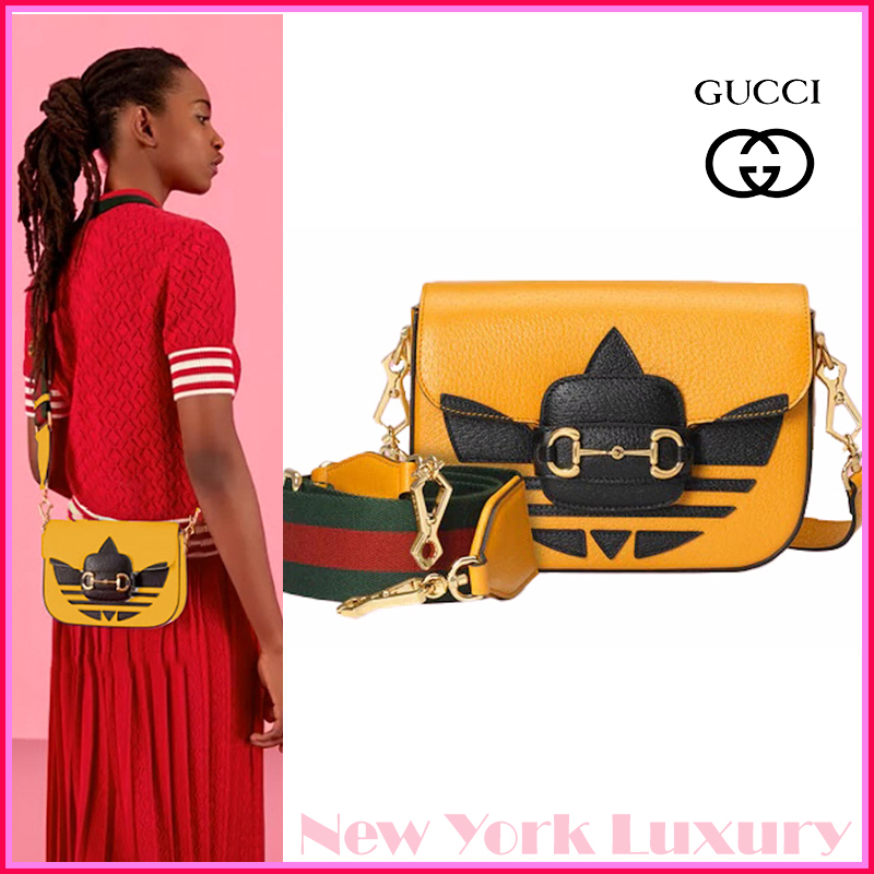 GUCCI x Adidas★Leather HORSEBIT 1955 MINI BAG w/ 2 STRAPS