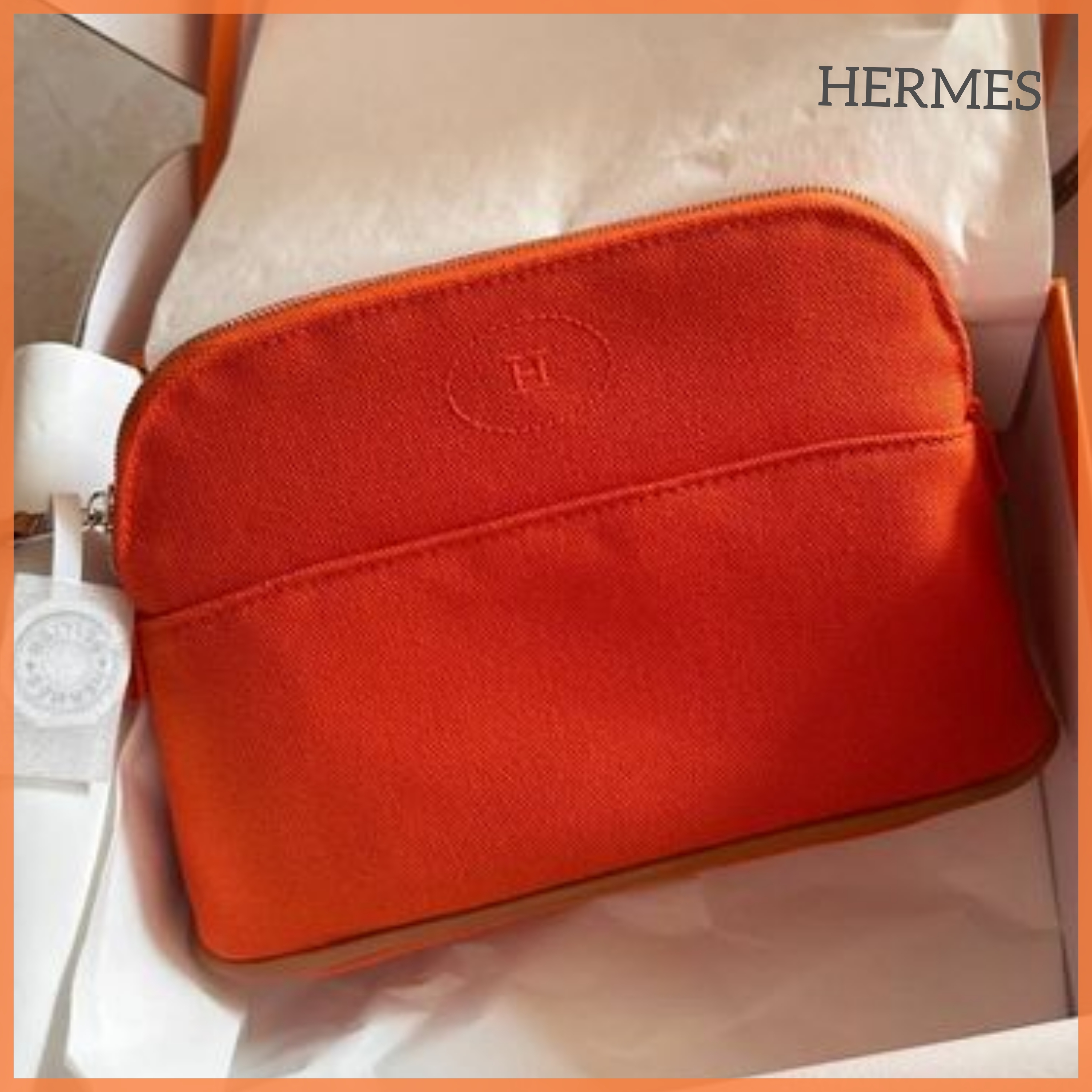 【お早めに♪】HERMES ボリード ポーチ ミディアムモデル orange