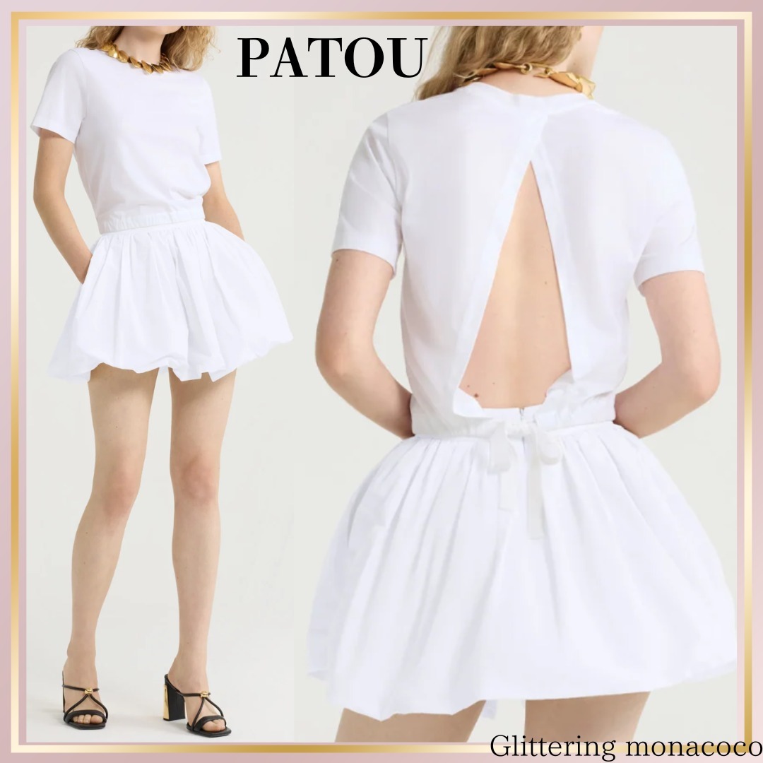 送料関税込*PATOU*セクシー オープンバックシャツ オシャレ