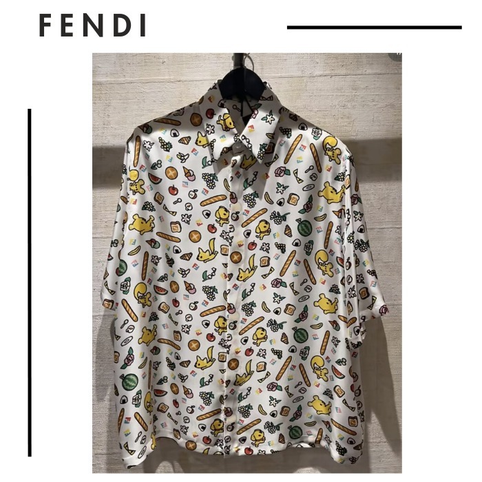 FENDI Tarout コラボ●Silvia & The Baguette シルク半袖シャツ