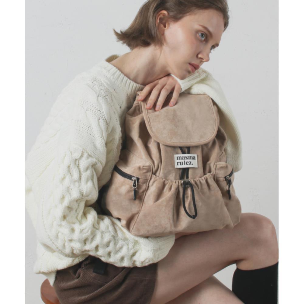 バックパック・リュック masmarulez Mini suede flap backpack beige 5012536969