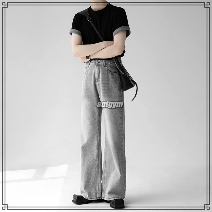 ウォッシュド ストレートデニムパンツ S〜XL