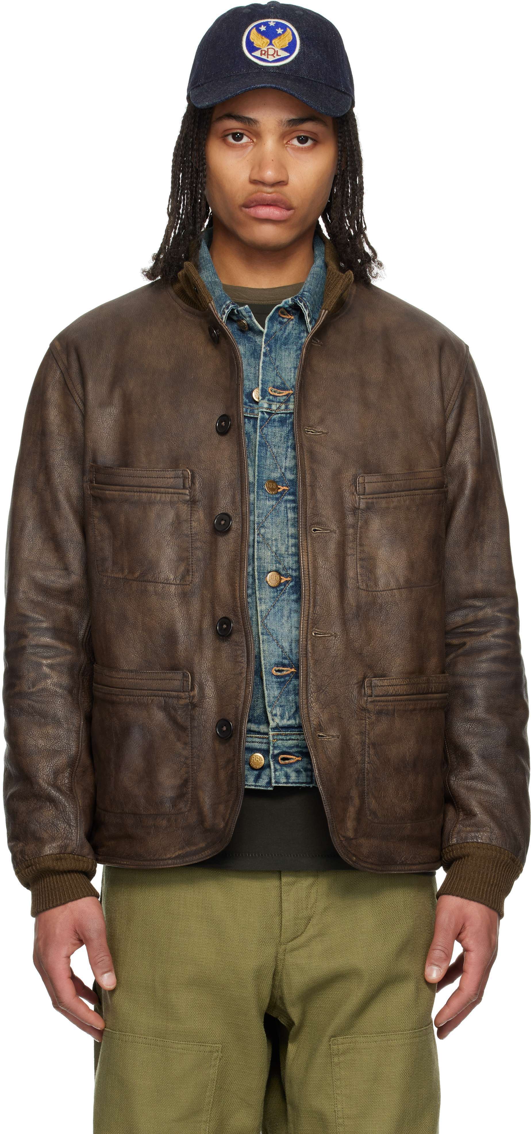 【関税込み】RRL ブラウン Parkhurst レザージャケット
