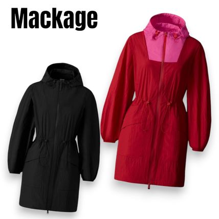 Mackage レインコート ジャケット スタイリッシュ 機能性 無地 MACKAGE (マッカージュ) KALEA ウエストドローコード付きレイン
