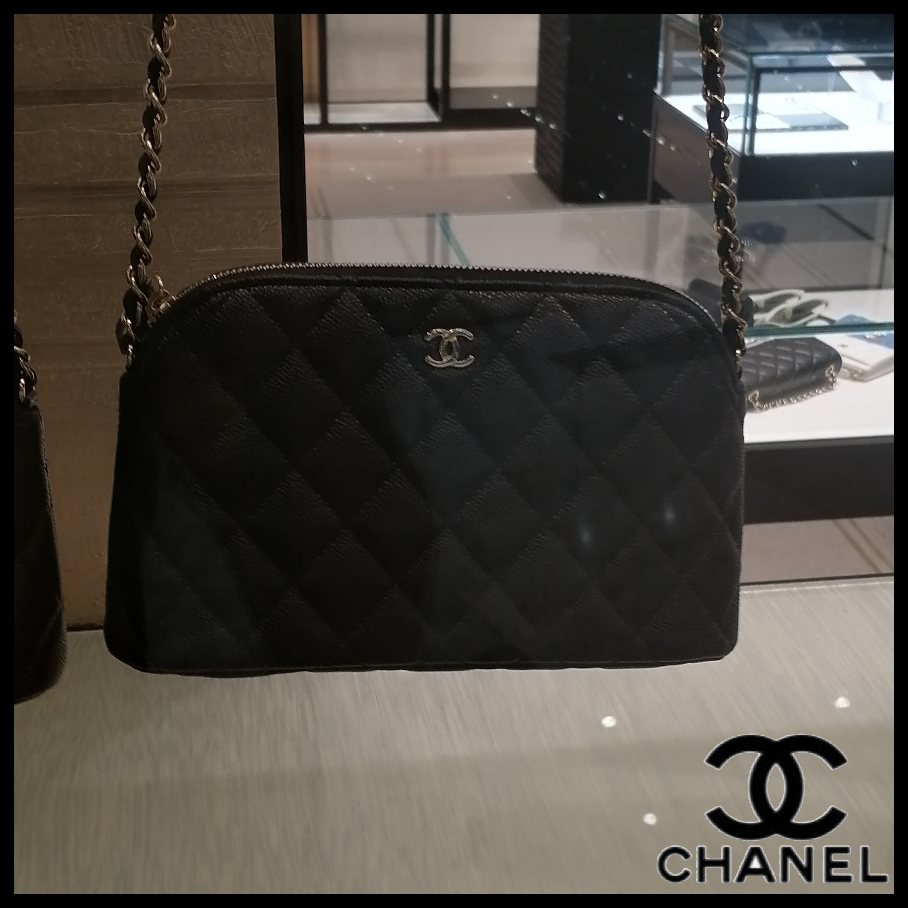 ◆CHANEL◆CHANEL チェーン クラッチバッグ ブラック