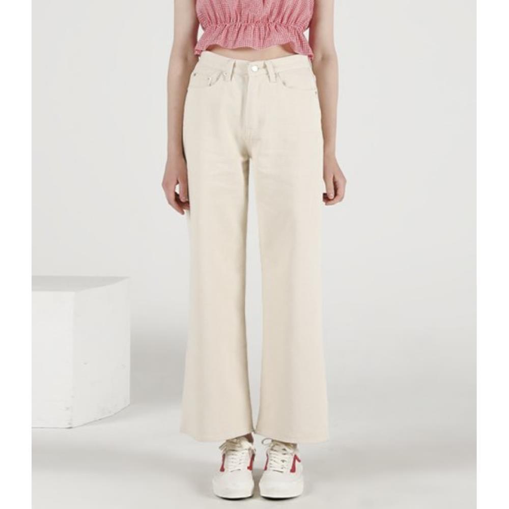 ☆AVANDRESS☆ Wide Straight Denim Pants Cream 21AV004