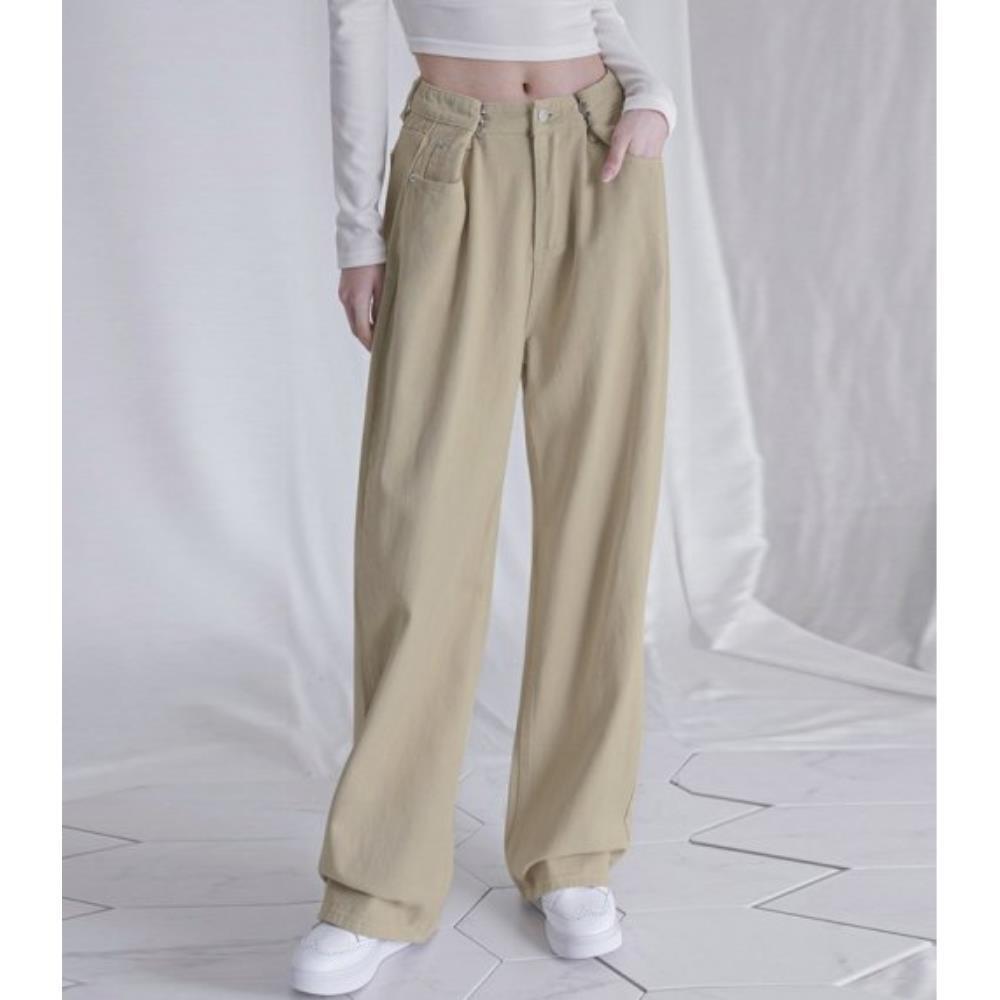 ☆AVANDRESS☆ BUCKLE WIDE DENIM PANTS BEIGE AD41PT34BE