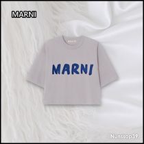 《MARNI》 ロゴ クロップ コットン Tシャツ