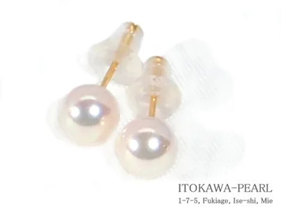 3981：あこや真珠ピアス＜5.6mm＞スタッド・K18YG PE-7567