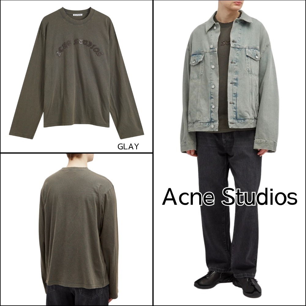 【Acne studios】アクネスタジオ Tシャツ コットン ロゴ グレー