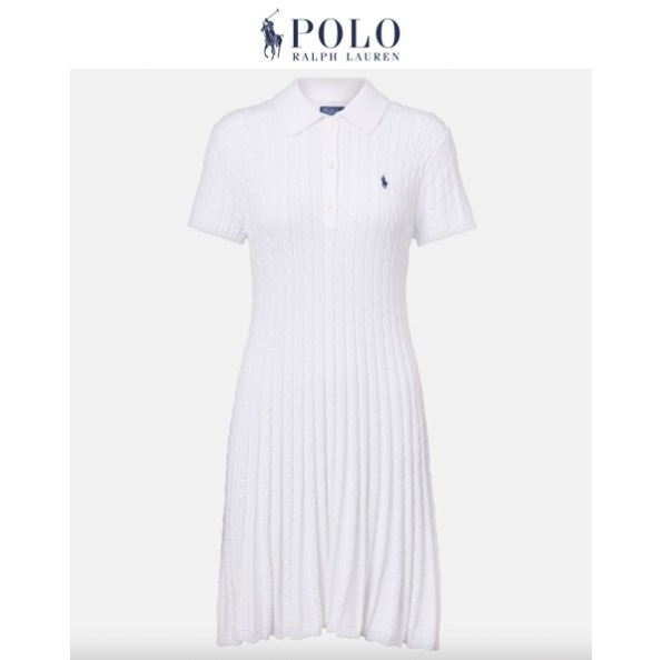 関税,送料無料Polo Ralph Laurenケーブルニットポロワンピース