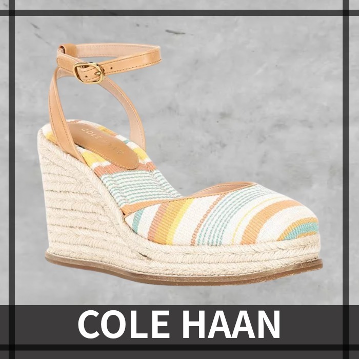 【COLE HAAN】ストライプ エスパドリーユ ウェッジ サンダル