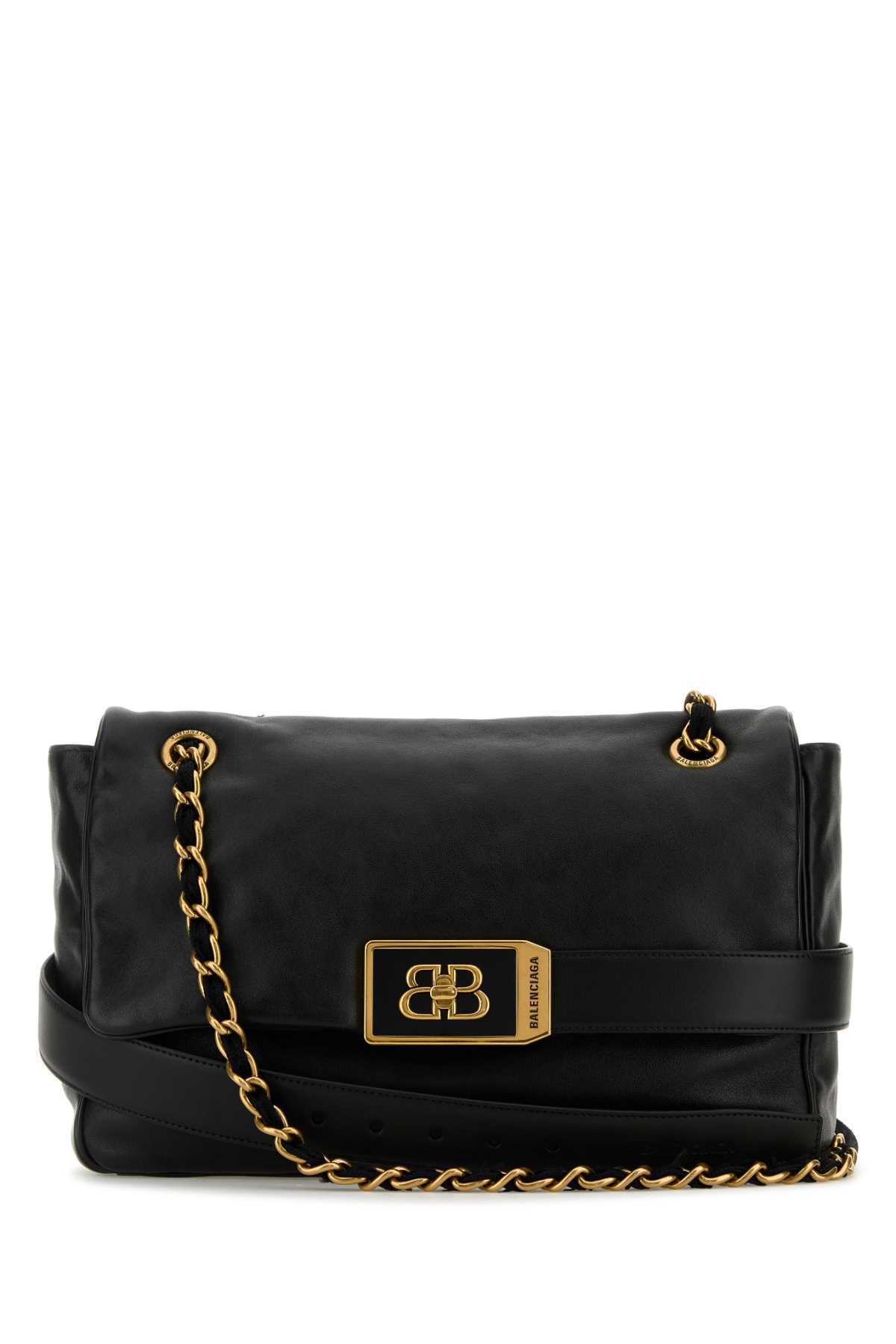 【送料&関税込】Balenciaga Black Leather Medium Modu Shoulde