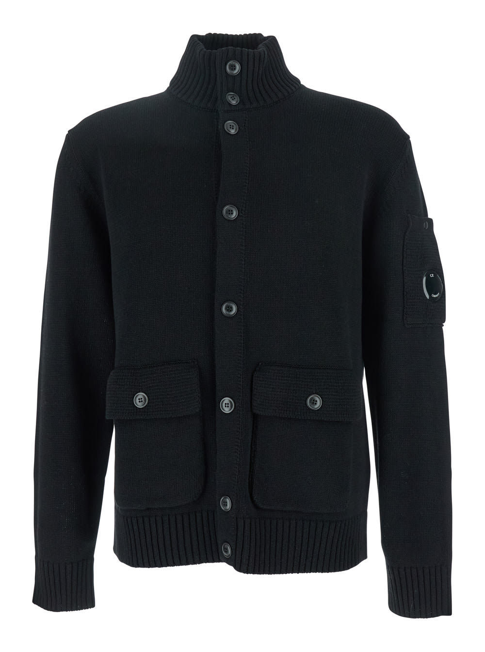 【送料&関税込】C.P. Company Black Cardigan With High Neck A