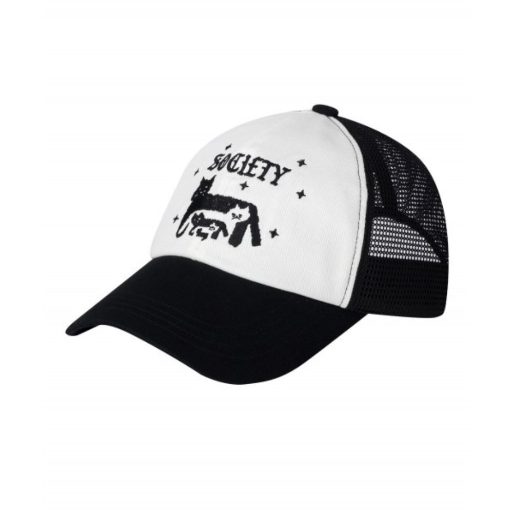 ★BAUF★ CAT SOCIETY MESH BALL CAP BLACK
