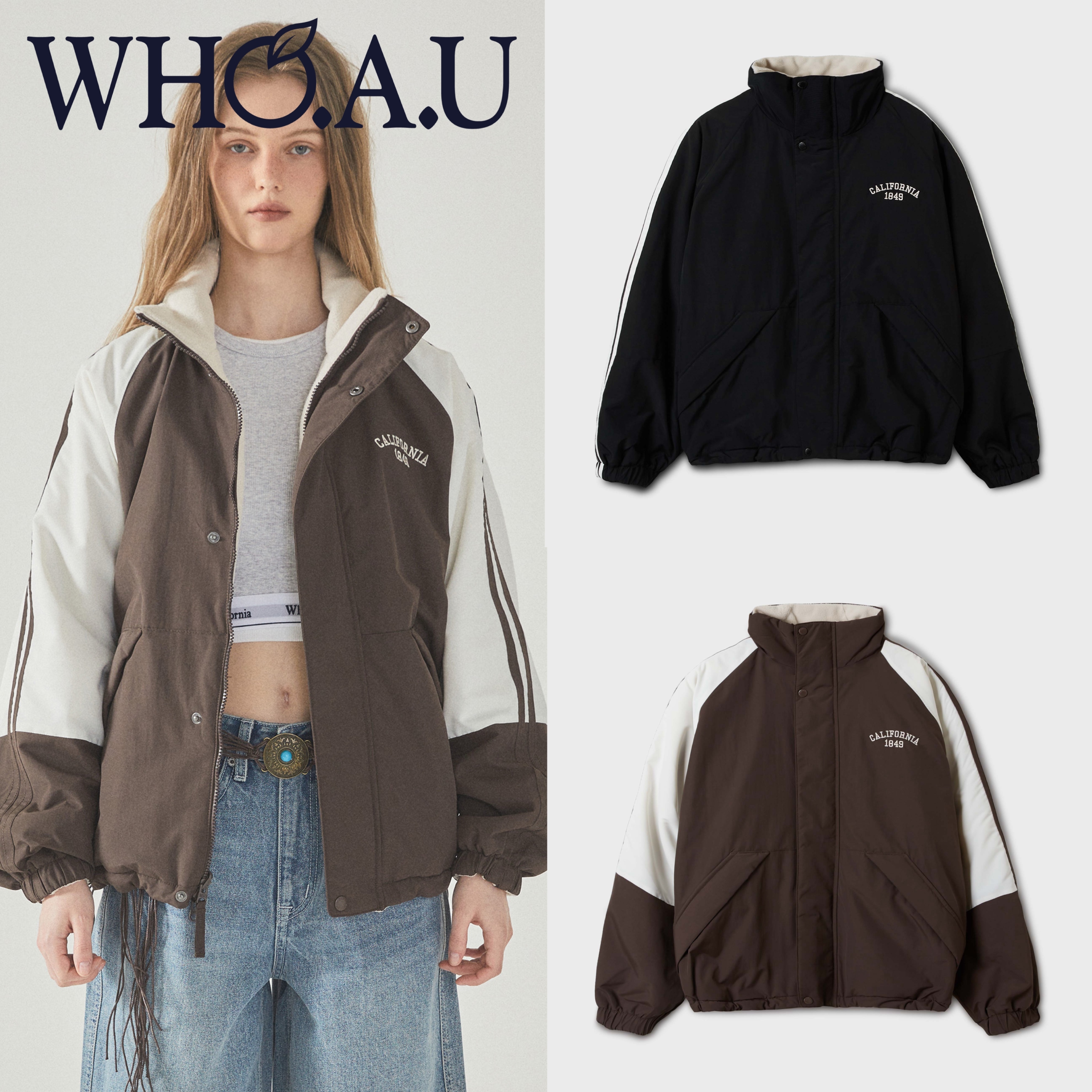 【韓国WHO.A.U フーアーユー】Reversible Warm-Up Jacket