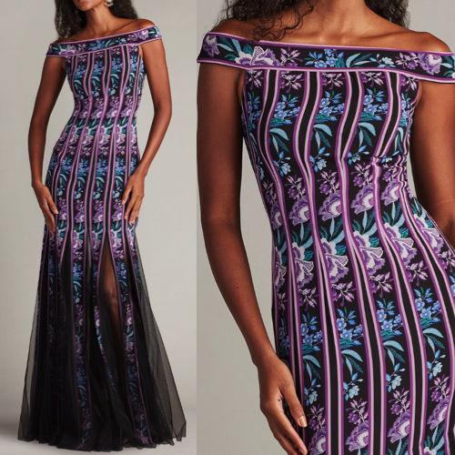 SALE!TADASHI SHOJI リボンチュレカクテルワンピース